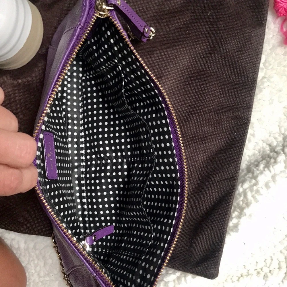 Kate Spade Shoulder Bag Purple with Gold Chain and Leather Strap